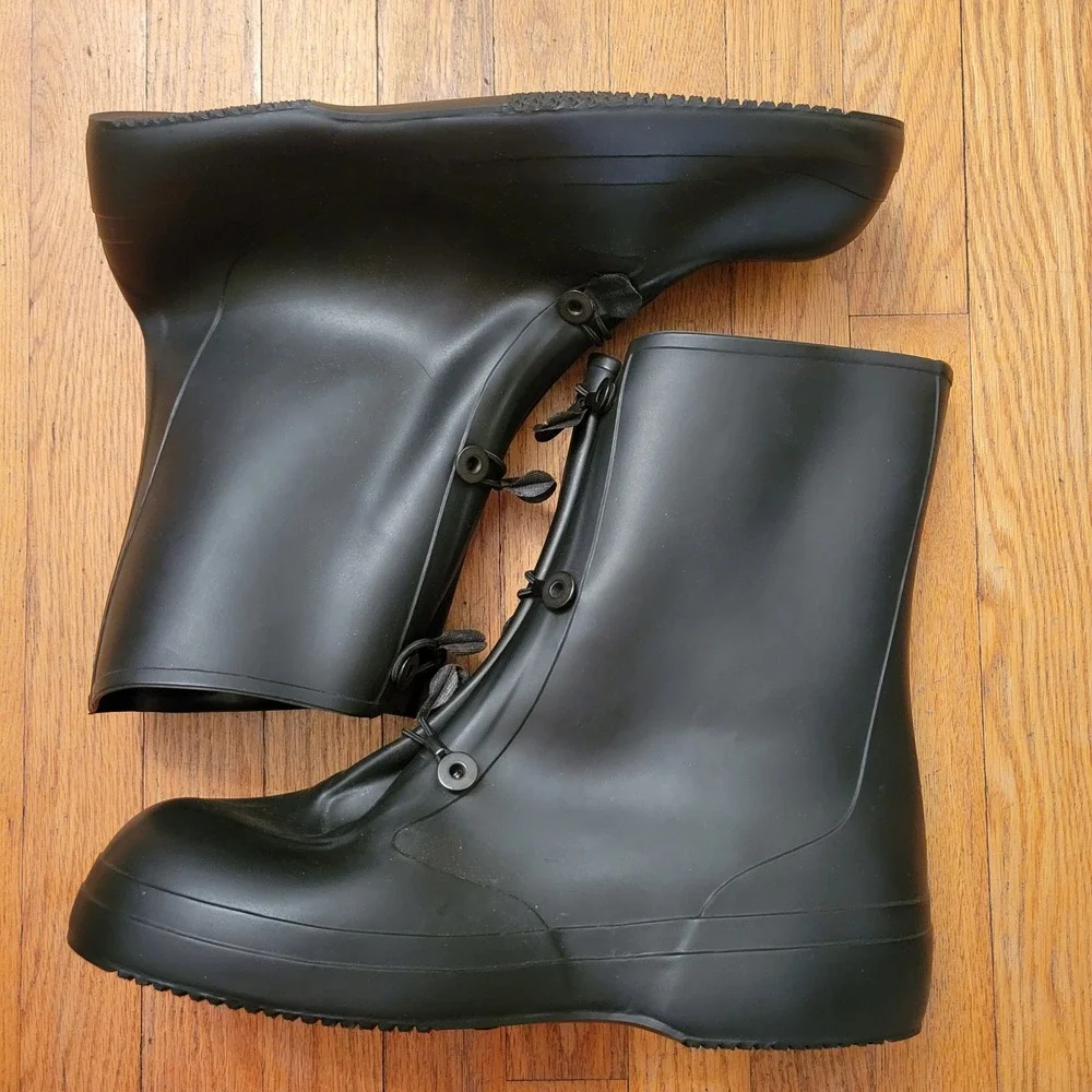 KCA 13 Rain Overboots Black Rubber Waterproof Hazmat Chores Military Gorpcore